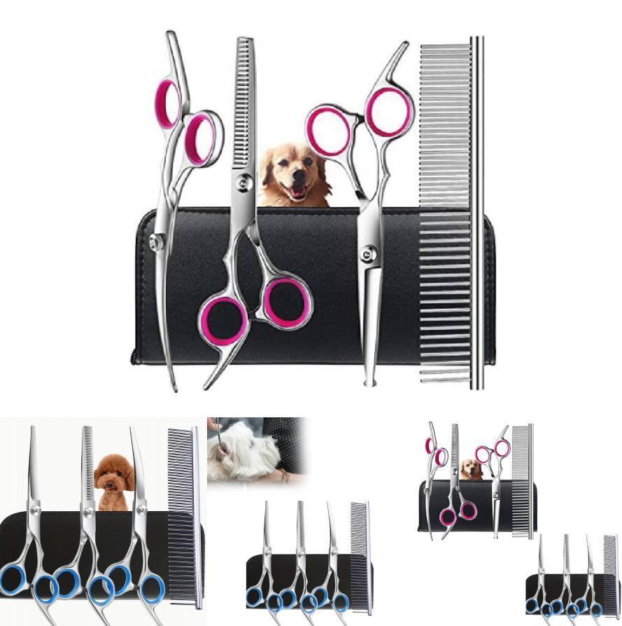 Professional 6 Inch Pet Grooming Scissors Set With Stainless Steel Tools And Accessories