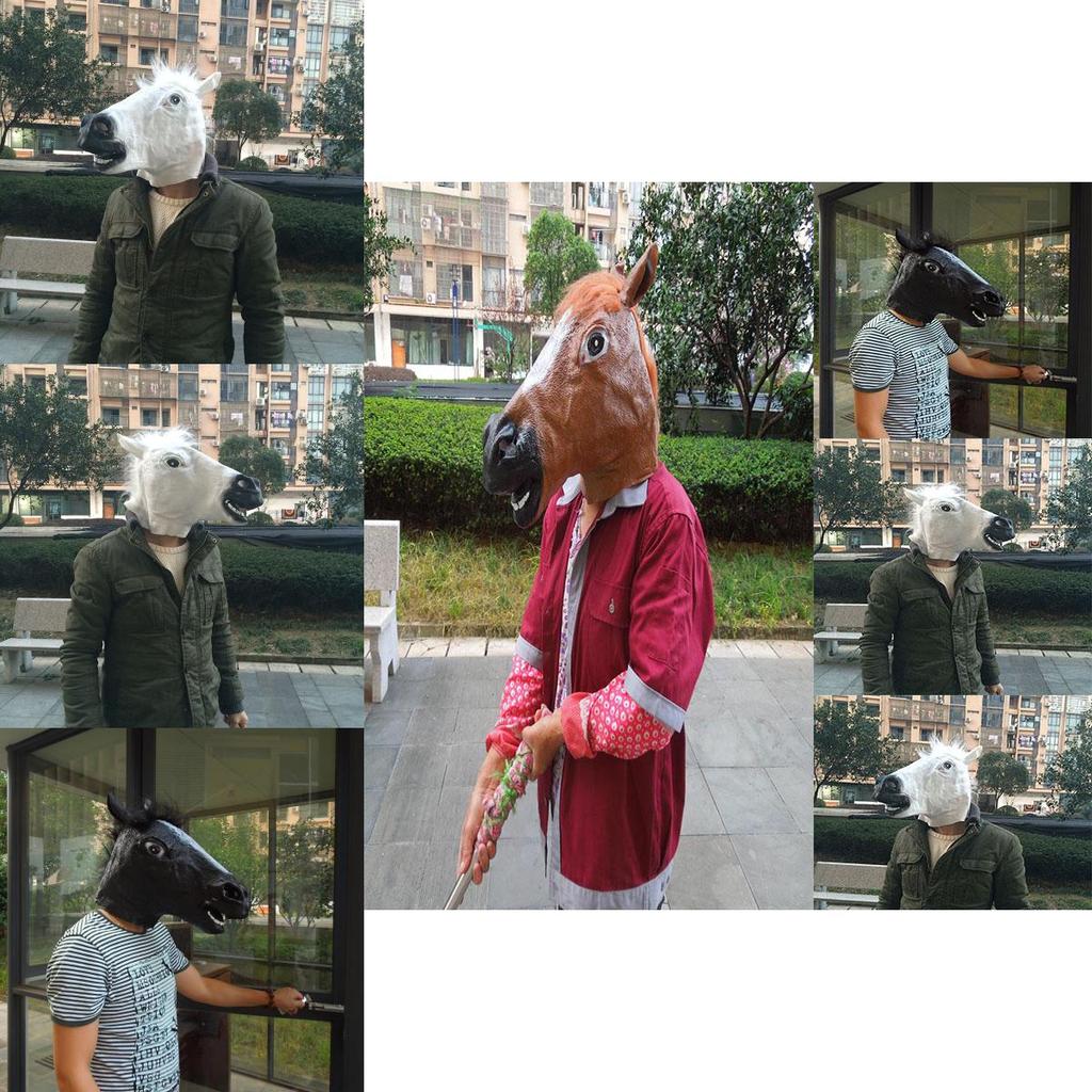 Masque Tête de Cheval en Latex de Qualité Premium Parfait Pour les Fêtes d'Halloween et de Cosplay