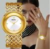 Yalan Loshi Women's Luxury Gold Vintage Waterproof Bracelet Watch with Round Dial.