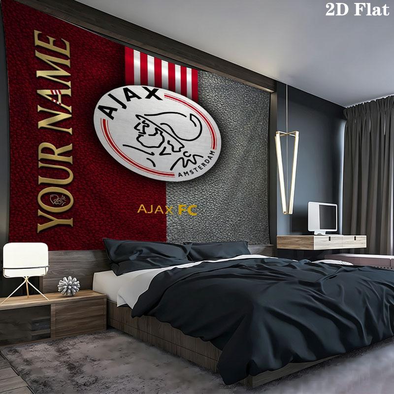 AFC Ajax Custom Name Wall Tapestry Aesthetic Wall Hanging Printed Fabric Blanket Decorative Tapestries for Bedroom Living Room Home Decor