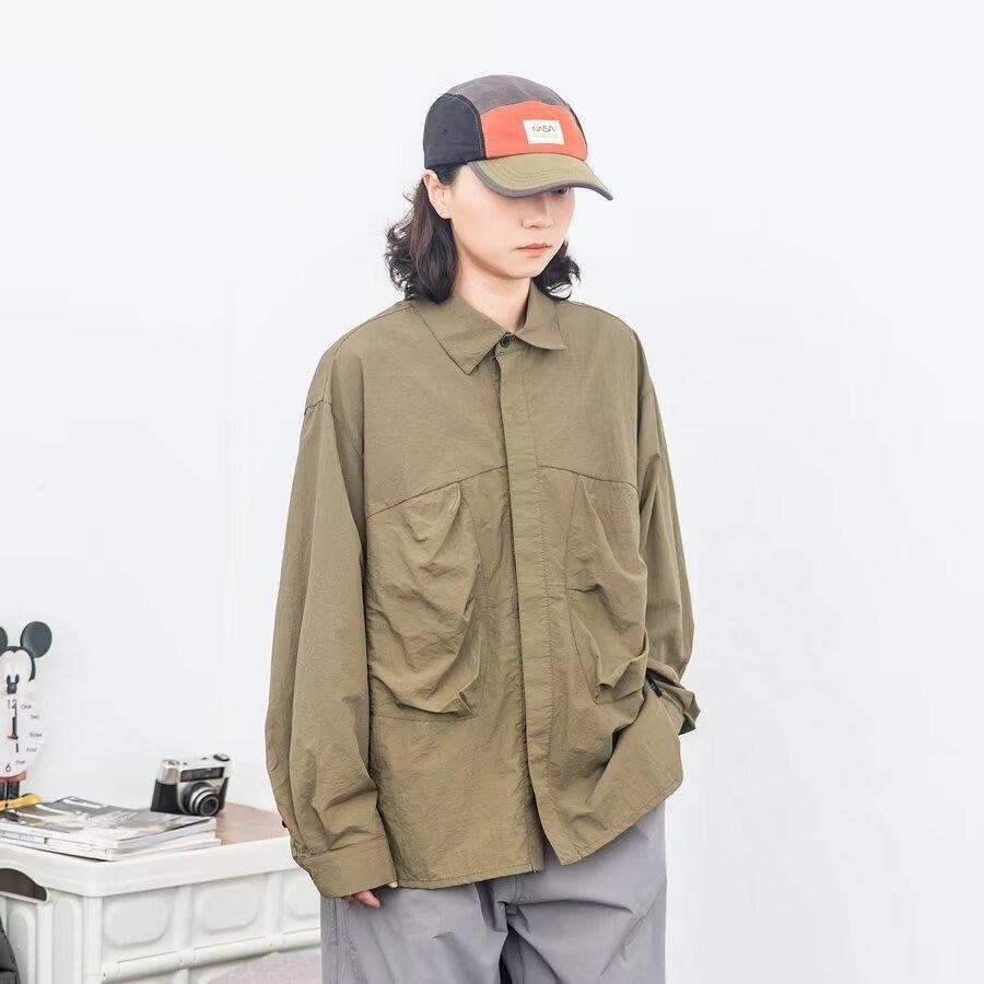 2024 Letter Long Sleeve Shirt Japanese Hong Kong Style Ins Loose Shirt Boys Summer Trendy Versatile Casual Coat