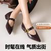 Thick Heel Pointed Toe Not Tiring Foot Temperament Soft Sole French Mary Jane Women's Shoes