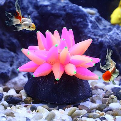 Crafts, 1pc Aquarium Simulation Bubble Coral, Silicone Fluorescent Coral Glow Ornaments Fish Tank Landscape Decoration, Rose Red