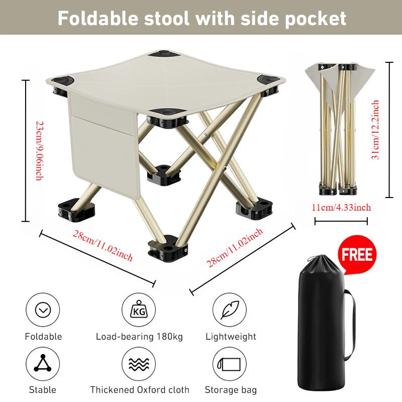 Outdoor Foldable Chair Camping Chair with Organizer Bag Picnic Oxford Cloth Chairs Portable Beach Fishing Chairs Outdoor Chair