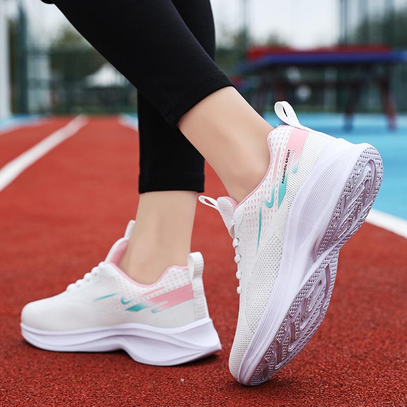 Breathale Casual Sneakers Women Knitted Lightweight Running Shoes Anti-slip Casual Sports Footwear for Jogging Walking Traveling