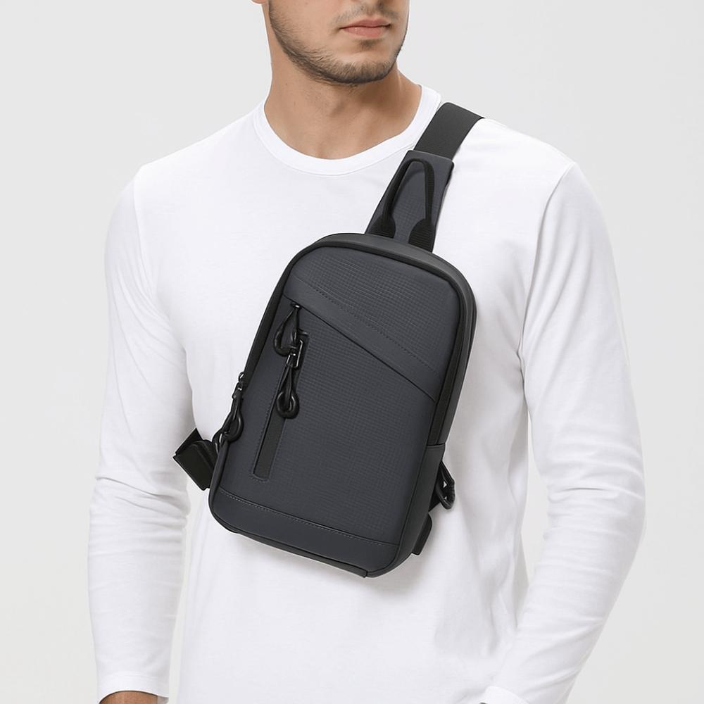 Oxford Men Chest Bag Solid Color Phone Crossbody Bag Casual Male Shoulder Bag  Cycling
