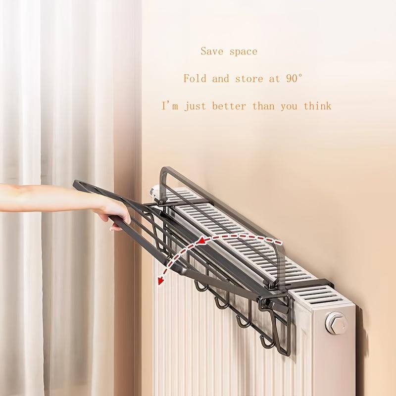 Metal Radiator Clothes Drying Rack – Easy Install Hook Design Hanger for Clothes, Socks, Shoes & Winter Clothing