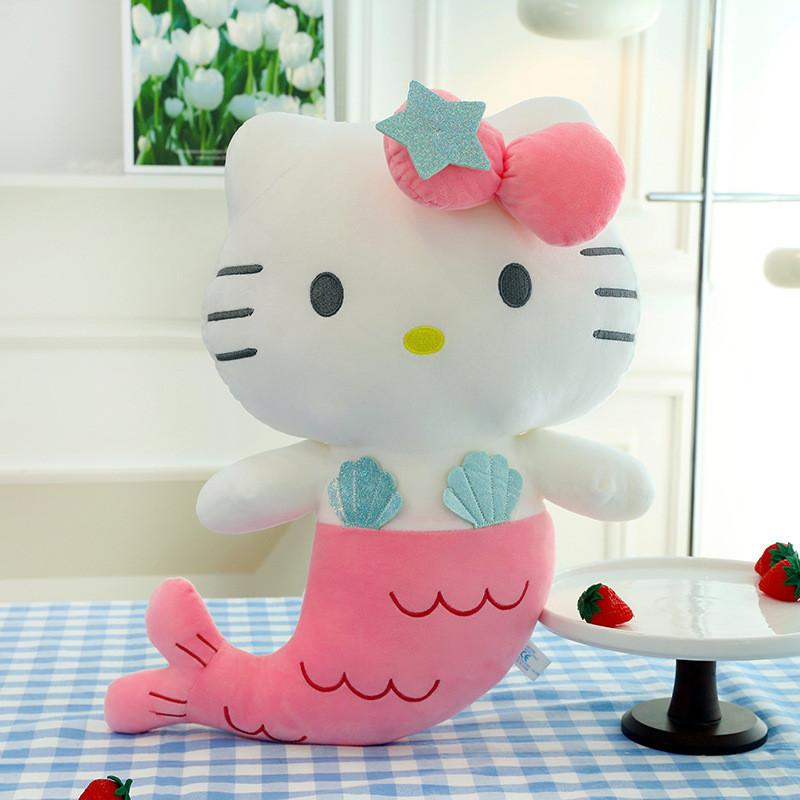 Adorable Transforming Mermaid Kuromi Plush Toy Girlfriend Birthday Gift Hello Kitty,40cm