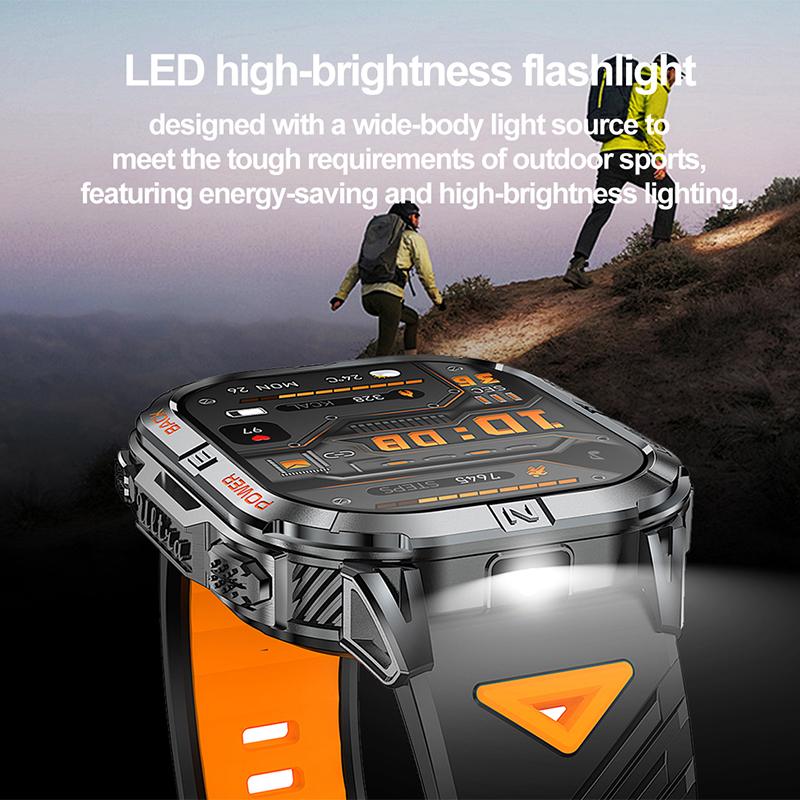 New Smart Watch GPS Outdoor Barometric Compass LED Flashlight 580 MAH 3ATM Waterproof 100+ Sports Mode Health BT Call Smartwatch