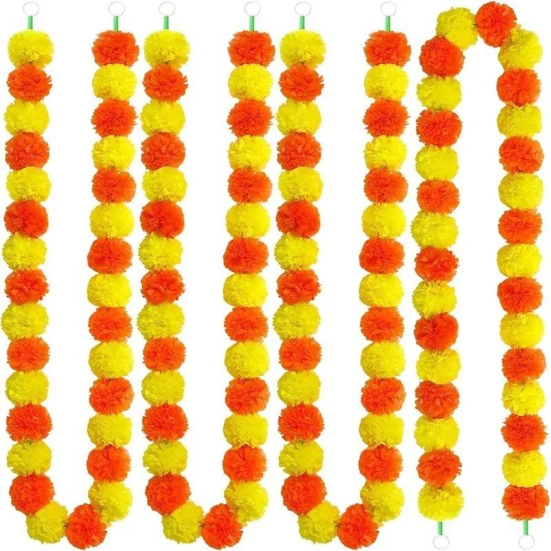 150CM Orange Artificial Vine Garland Fake Flowers Home Decor Party Halloween Thanksgiving Day Christmas Decoration Accessories