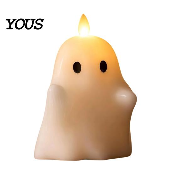 Retro Halloween Table Decoration Flameless Fake Candle, Battery Operated Stacked Pumpkin/Ghost Candle Light, Party Atmosphere Light LED Flickering