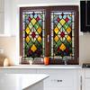 Retro-painted Diamond-shaped Grid Home Glass Window Beautification and Decoration Electrostatic Window Stickers