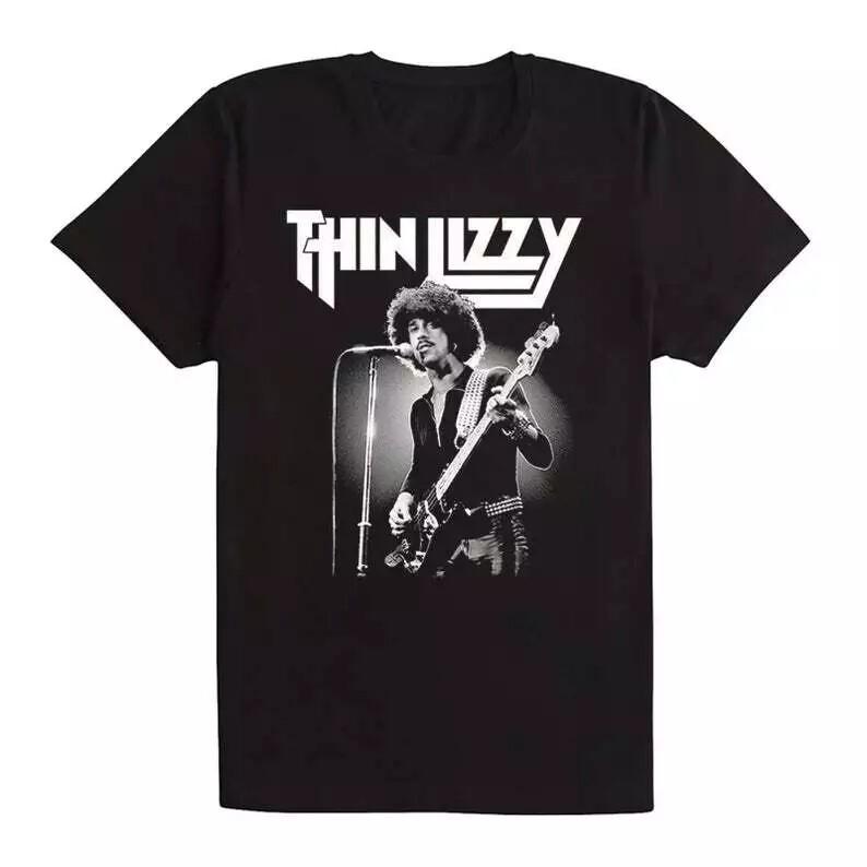 

PHIL LYNOTT Thin Lizzy Tee Women Men Black Cotton T Shirt Size S4XL Unisex T-Shirt XL