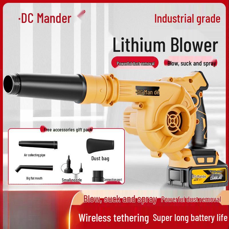 High-Power Rechargeable Lithium-Ion Blower and Vacuum Cleaner with Free Shipping