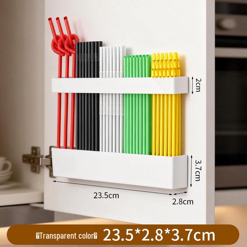 Plastic Straw Holder - Kitchen Countertop and Tableware Organizer