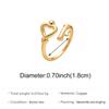 Simple Personality Stainless Steel Hollowed-out Heart Key Shape Opening Rings for Women Fashion Charm Finger Jewelry Accessories