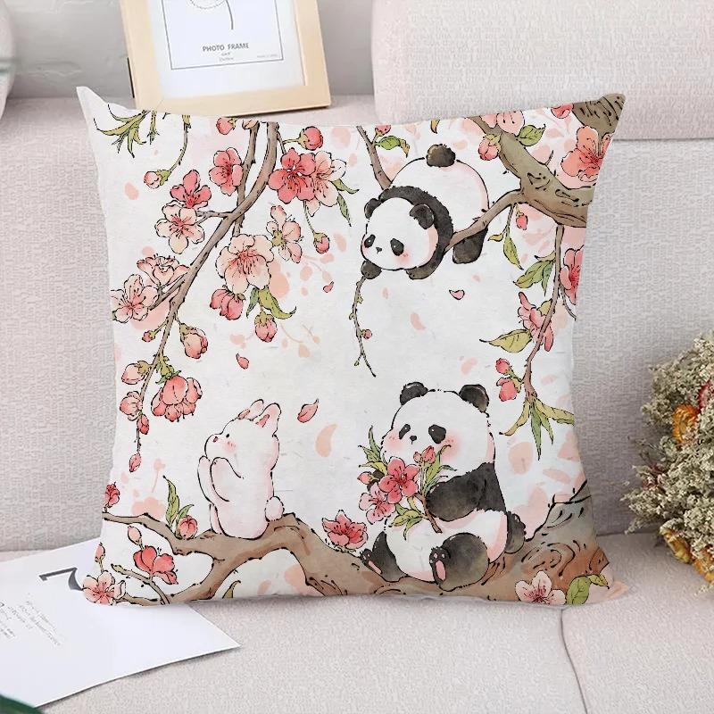 

Панда и кролик Декоративные наволочки Гостиная Офис Домашние наволочки Украшения для автомобиля 40x40cm