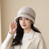 New Senior Knitted Hat Commuter Wear Casual Warm Neck Protector Short Brim Senior Scarf Hat
