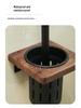 Wall-Mounted Walnut Toilet Brush Set - Dead Corner-Free Cleaning
