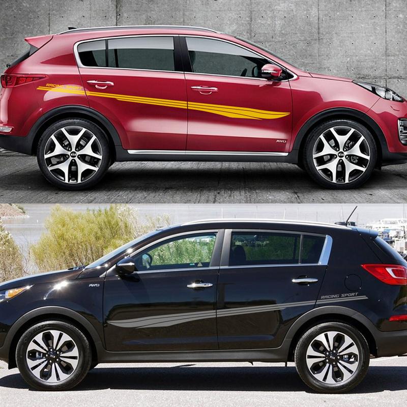 Car Door Side DIY PVC Stickers For KIA Sportage 3 4 LX S EX SX BORREGO Racing Sport Styling Vinyl Film Decals Auto Accessories