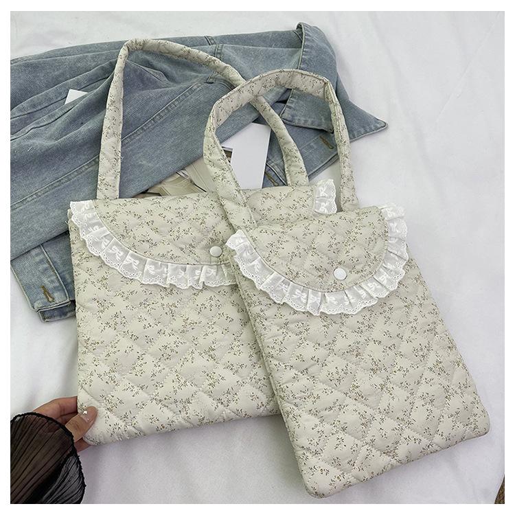 TS JYL laptop bag,INS Lace Floral File Bag Laptop Tablet 11 Inch iPad Shoulder Handbag 11 inches фиолетово-красный