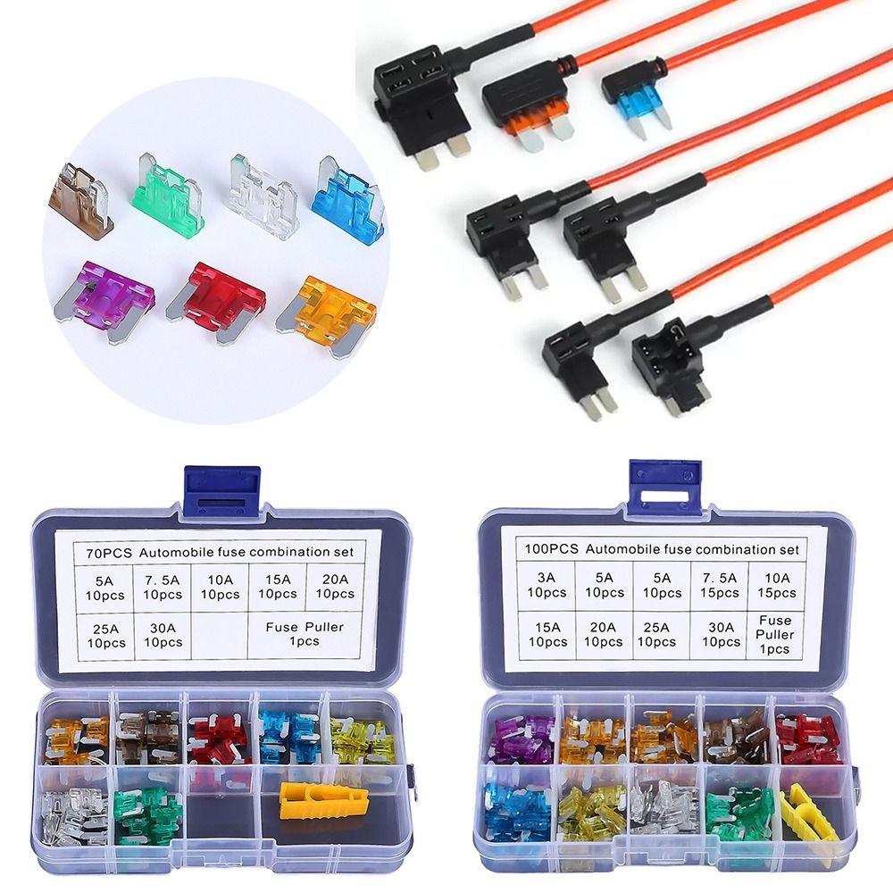 70/100PCS Fuse Puller Car Fuse Kits 5-30A Fuse Set For Car Auto Truck