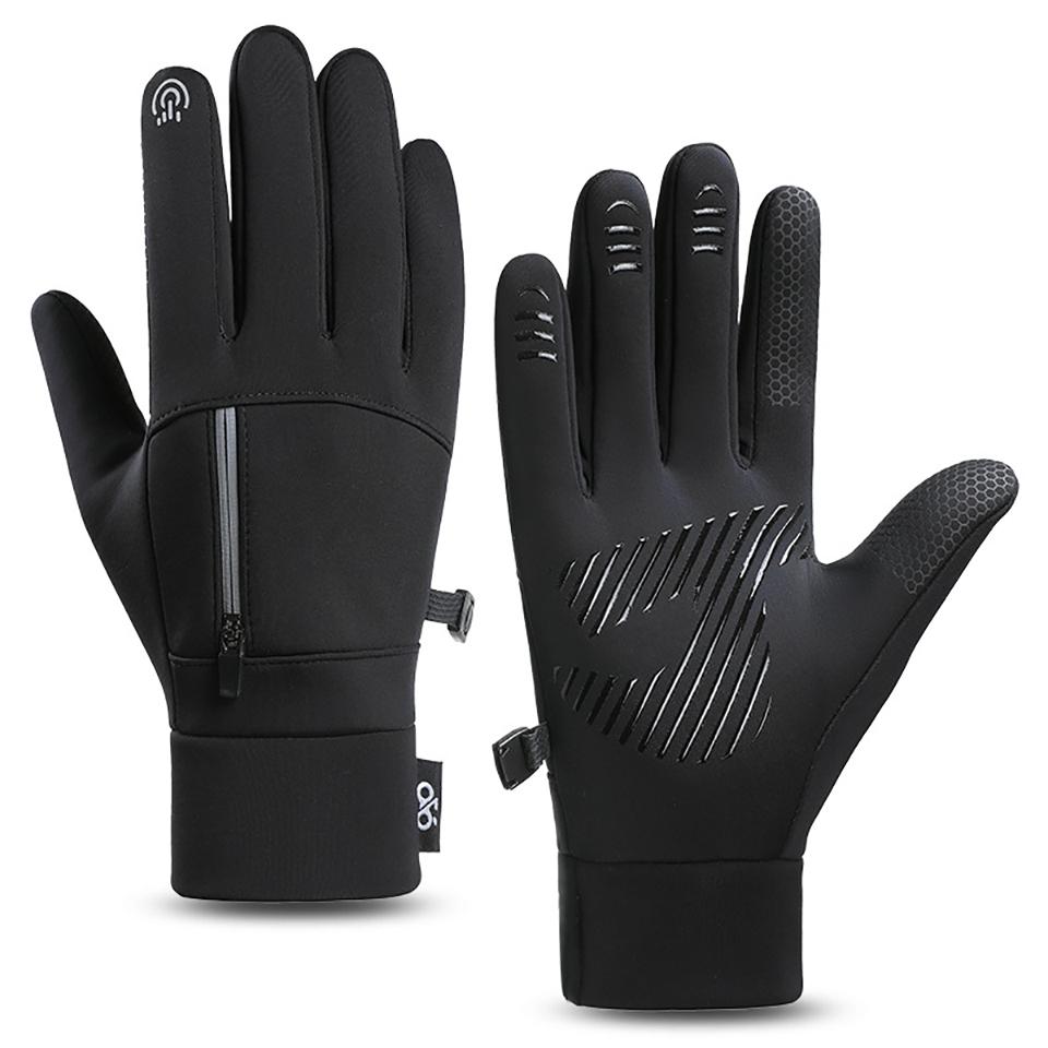 KoKossi Touchscreen Windproof Sports Gloves Winter Waterproof Flip Open Two Finger Gloves Non-slip Warm Cycling Men Women Gloves