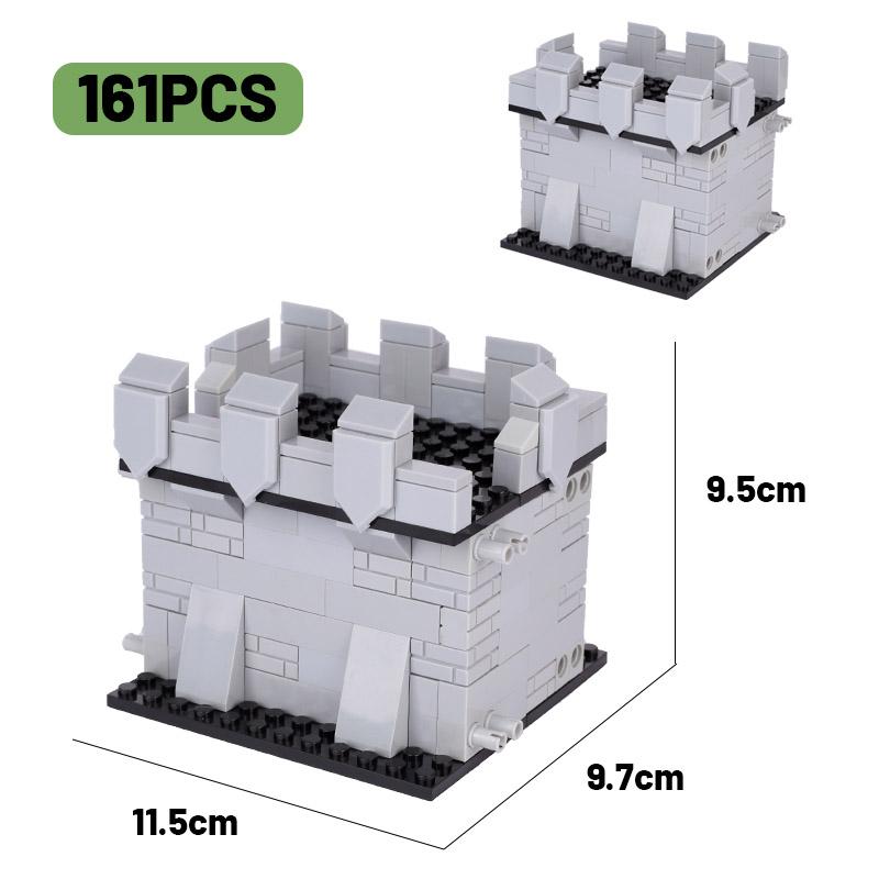MOC Castelo Medieval Burg Conjunto de Blocos de Construção Furgão Prisional Fogueira Muralha Antiga Forno de Pão Estábulo Igreja Brinquedos de Blocos DIY Presente para Meninos