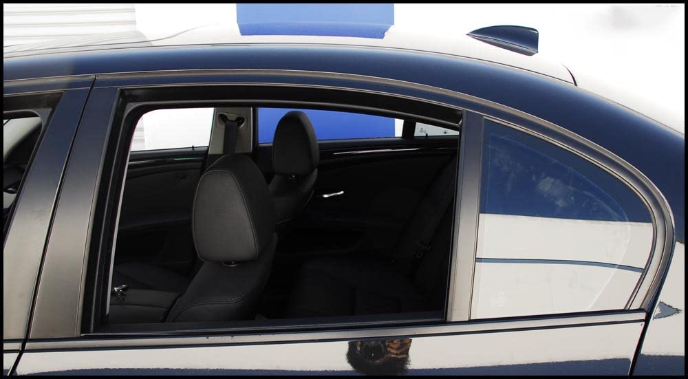 LZLRUN Carbon Fiber Vinyl Wrap Kit Blackout Chrome Delete Window