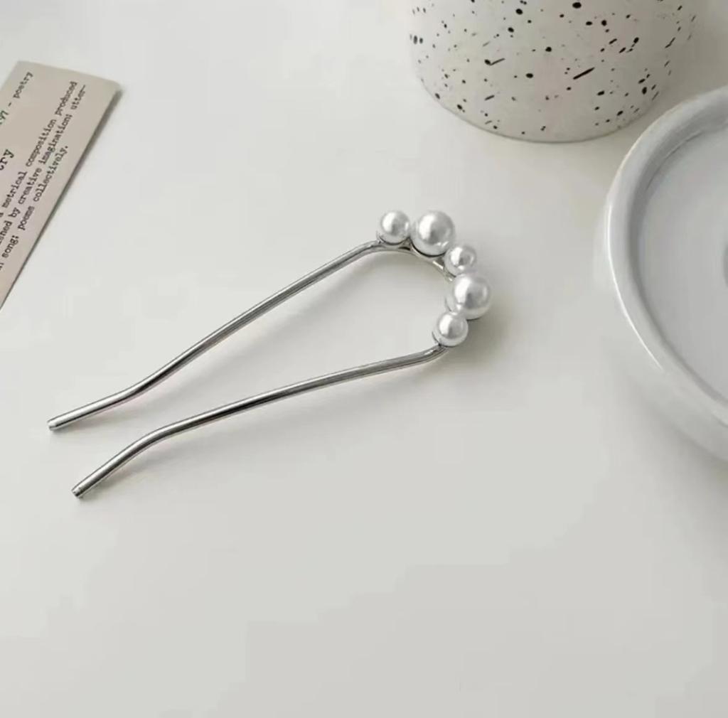 1 Stück U-förmige Haarnadeln Perle Legierung gewellte Haarspangen Einfache Metall Haarspangen Brautfrisur Werkzeuge Accessoires Hochzeit