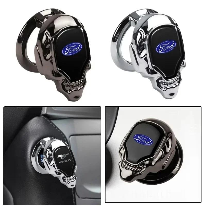 AJV1 Car Start Stop Button Interior for Ford Ranger Kuga Mustang Focus MK2 MK3 MK7 Ecosport Fiesta F150 Edge Protective Cover Sticker