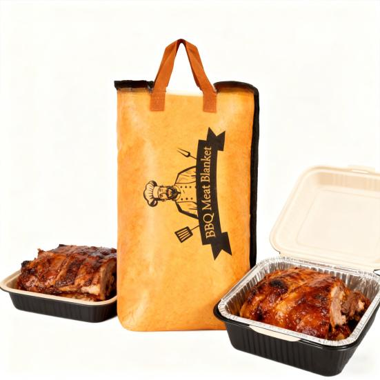 BBQ Meat Resting Blanket 5-Layer Insulated Leak-Proof Bag for Brisket Turkey Foldable Thermal Wrap for Grilling