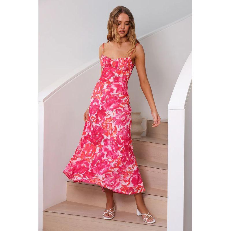 Vacation Summer New European and American Fashion off-Neck Sexy Sexy Backless Sleeveless Sling Dress Beach Long Dress