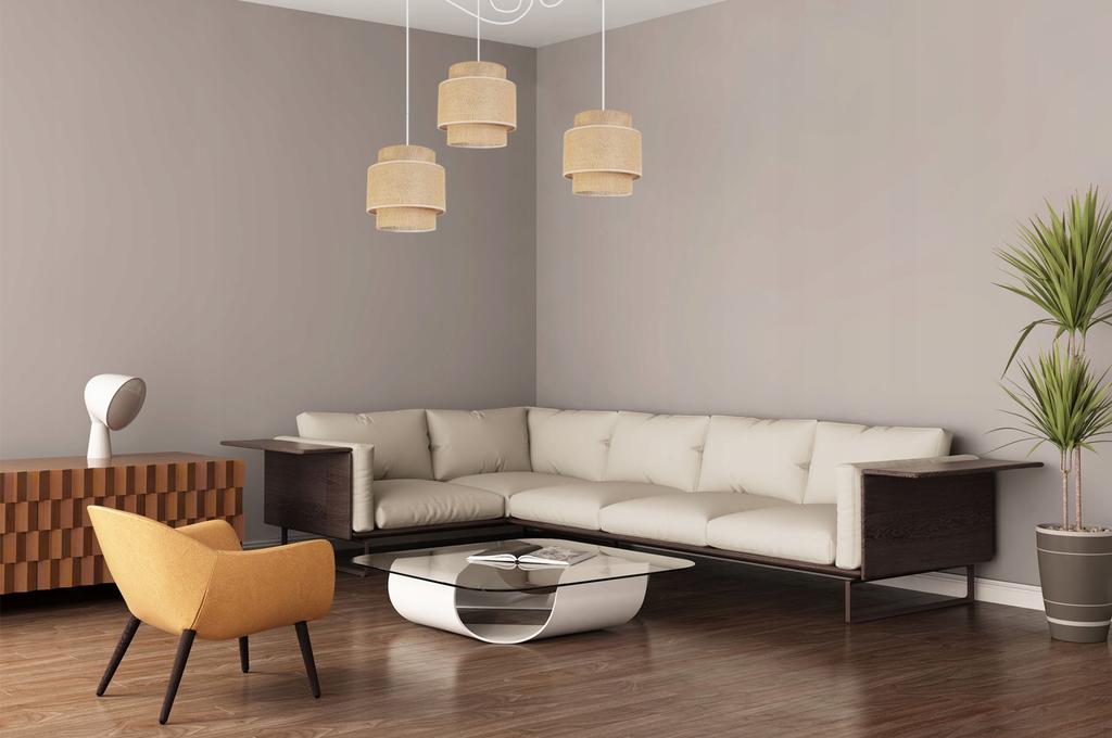 Hanging Lamp, Ceiling Chandelier, Lampshade, Boho Juta