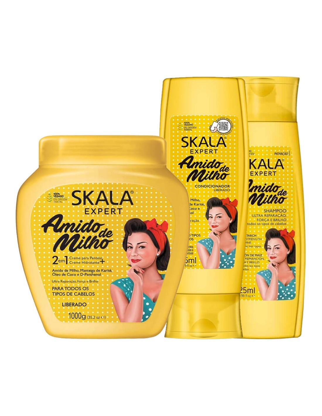 

Упаковка Skala Шампунь с кукурузным крахмалом 325 мл + Маска 1 кг + Ревитье 325 мл