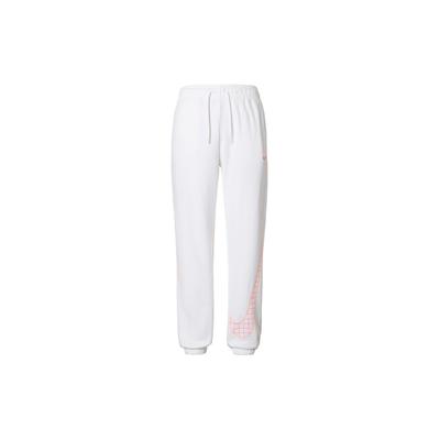 Logo Print Cuffed Fleece Casual Pants Women Bottoms White DO6956-100