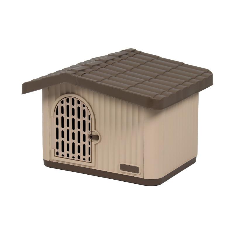 Rainproof Insulated Semi-Enclosed Small Dog House for Indoor/Outdoor Use