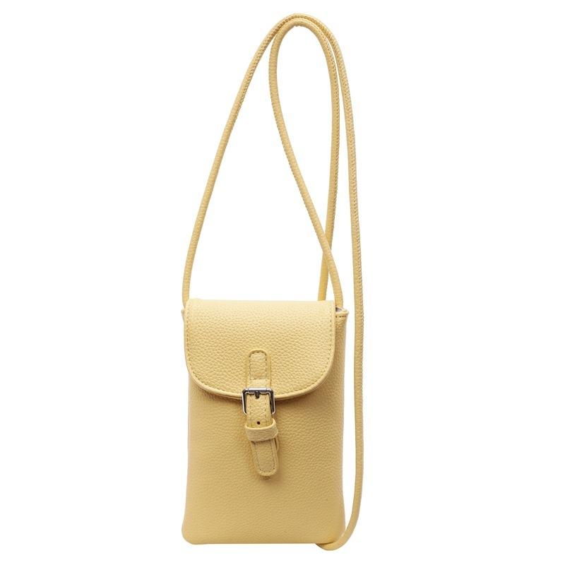 Spring and summer niche simple dopamine color lychee pattern mobile phone bag versatile commuter messenger bag bag female