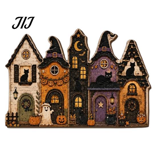Decorative Wooden Pendant for Party Halloween House Hanging with Hemp Rope Wall Door Haunted Decoration Decoration, Castle Ornaments Pumpkin