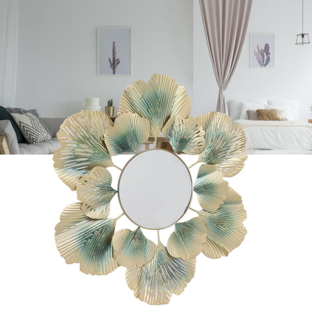 Wall Mirrors Modern Simple Decorative Wear Resistant Colorfast Ginkgo Leaf Wall Mounted Mirrors for Bedroom Living Room