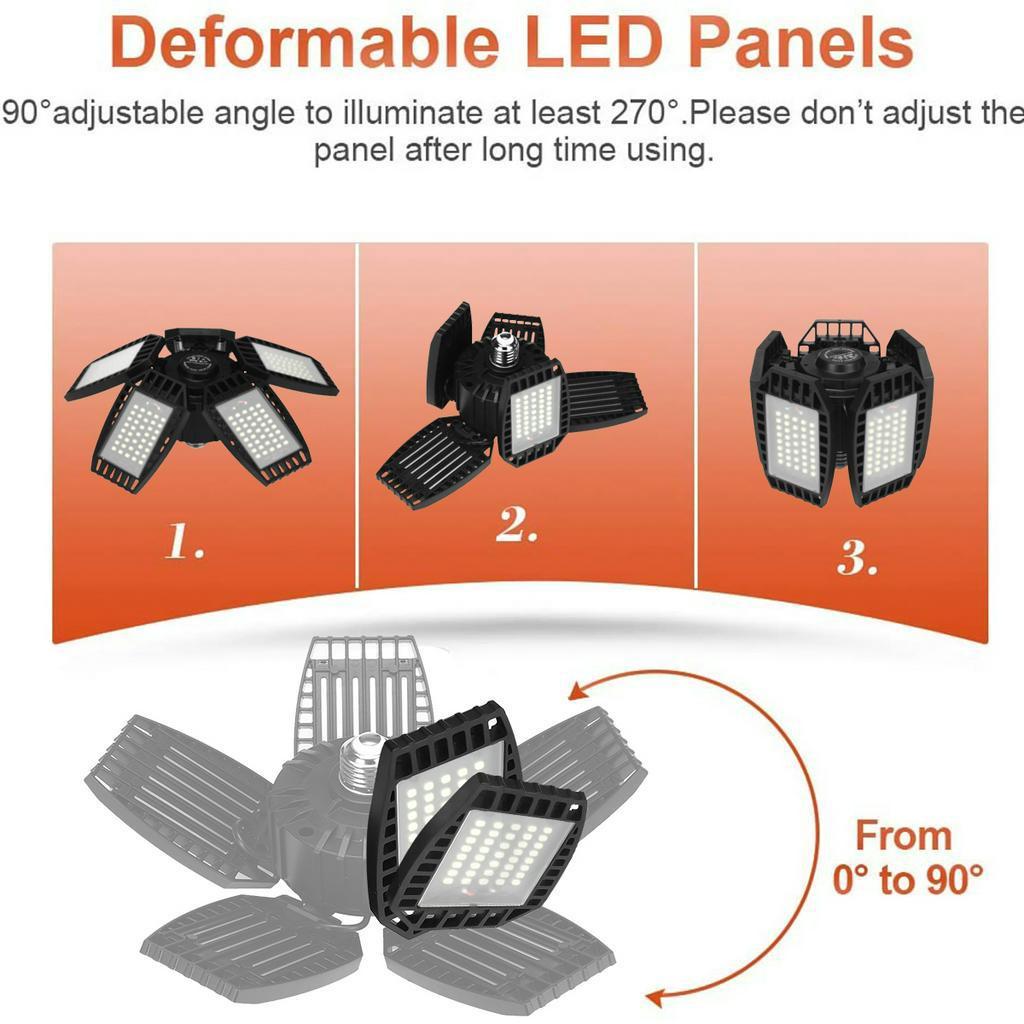 80W/150W/200W/250W 85~265V E27 LED Lamp LED Bulb Deformable High Power Light for Warehouse Factory Garage Basement Gym