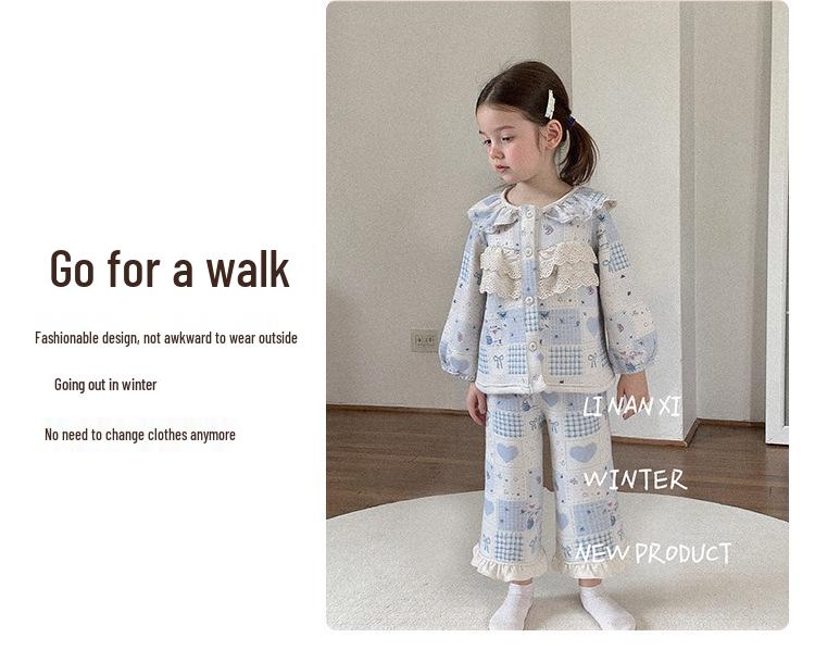 Girls' Winter Pajama Set - Cozy Autumn Homewear for Babies & Kids