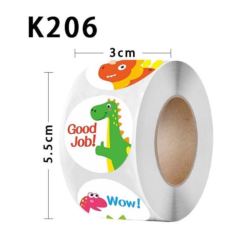 500 ks/role kulatých koček vtipné štítky samolepky pro balení pouzder na telefony, kufry, notebooky, samolepky s výrazy