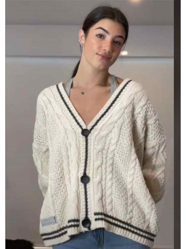 Ecru Fledermausärmel Strickware: Damen einreihiger Cardigan-Pullover für grenzüberschreitendes Pendeln