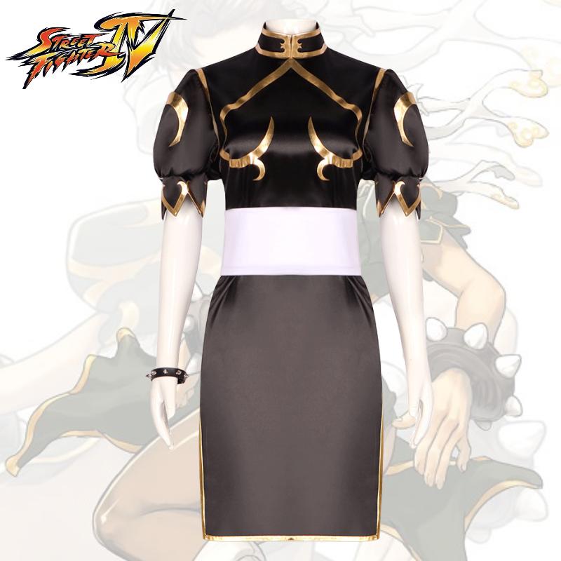 Fighter Street Chun Li Cosplay Brown Cheongsam Halloween Party Props Fans Gifts