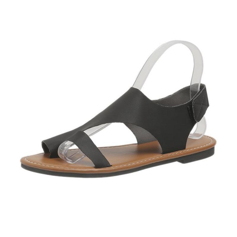 Women's Single Strap Toe Post Flat Sandals, Casual Beach Summer Slides, Plus Size