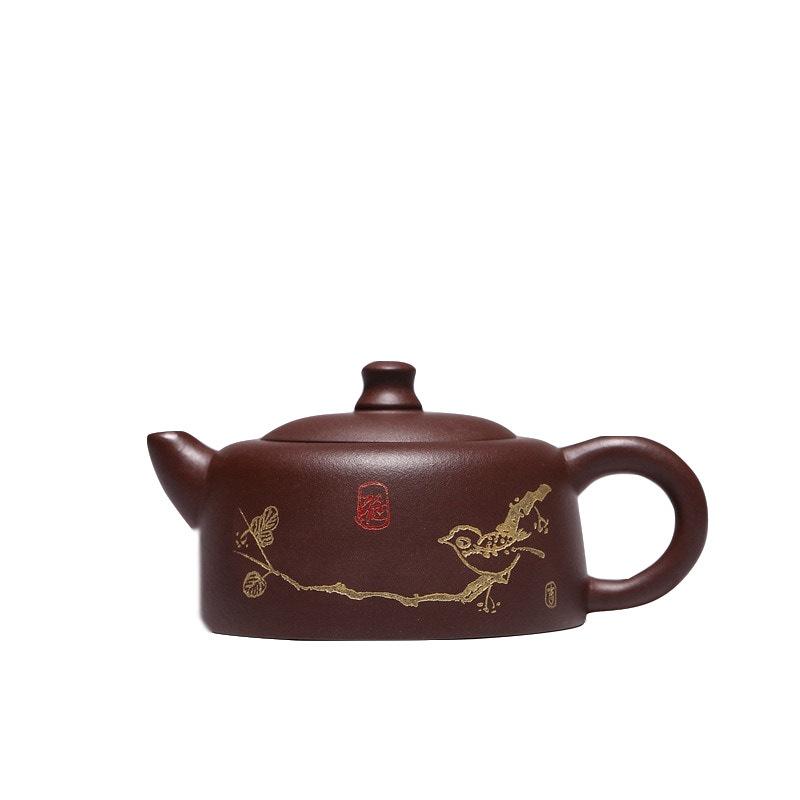 

240 мл изысканный чайник из фиолетовой глины Исин, известный мастер, ручная работа, хорошо сделанный чайник из сырой руды, фиолетовая глиняная глина, чайник для заваривания чая, чайный сервиз Zisha