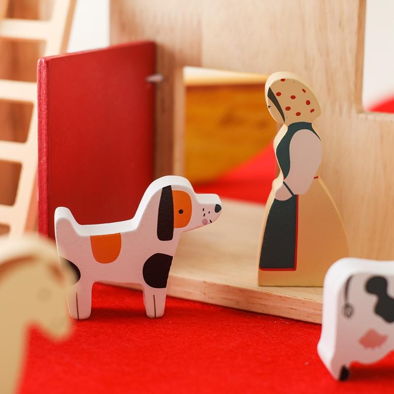 Baby Montessori Wooden Toy Kid Building Blocks Farm Theme Animal Stack Games Children Hands-on Balance Ability Stacking Toy Gift