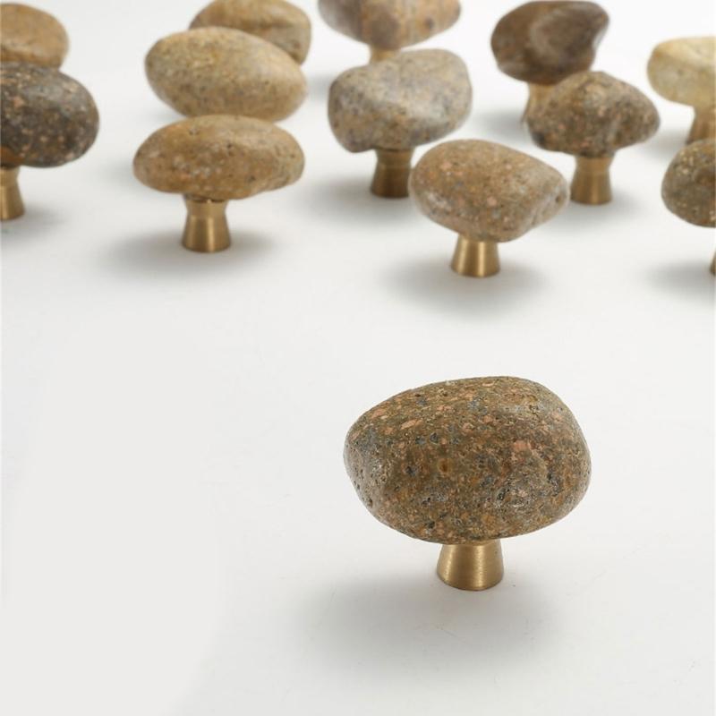 5Pcs Cobblestone Cabinet Knob Drawer Pulls Elegant Furniture Decorative Handle for Kitchen Cupboard Wardrobe Enduring