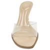 Zara Lightweight Elegant Mule Shoes Plastic Square Toe High Heel Anti-Friction Slide Sandals Women footwear Light-Beige 12362510111